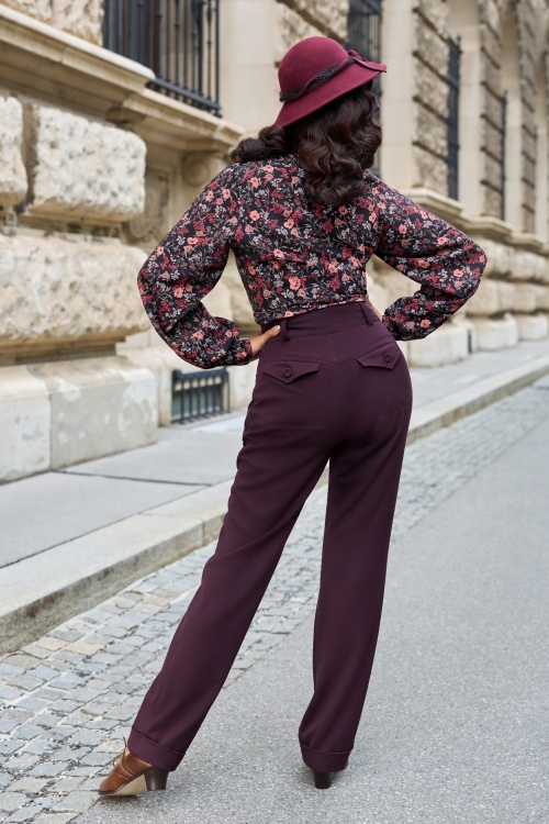 Miss Candyfloss - Nicola Lavania pantalon in aubergine 3