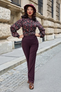 Miss Candyfloss - Nicola Lavania pantalon in aubergine