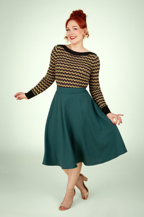 Banned Retro - Hope Shimmer swing rok in groen