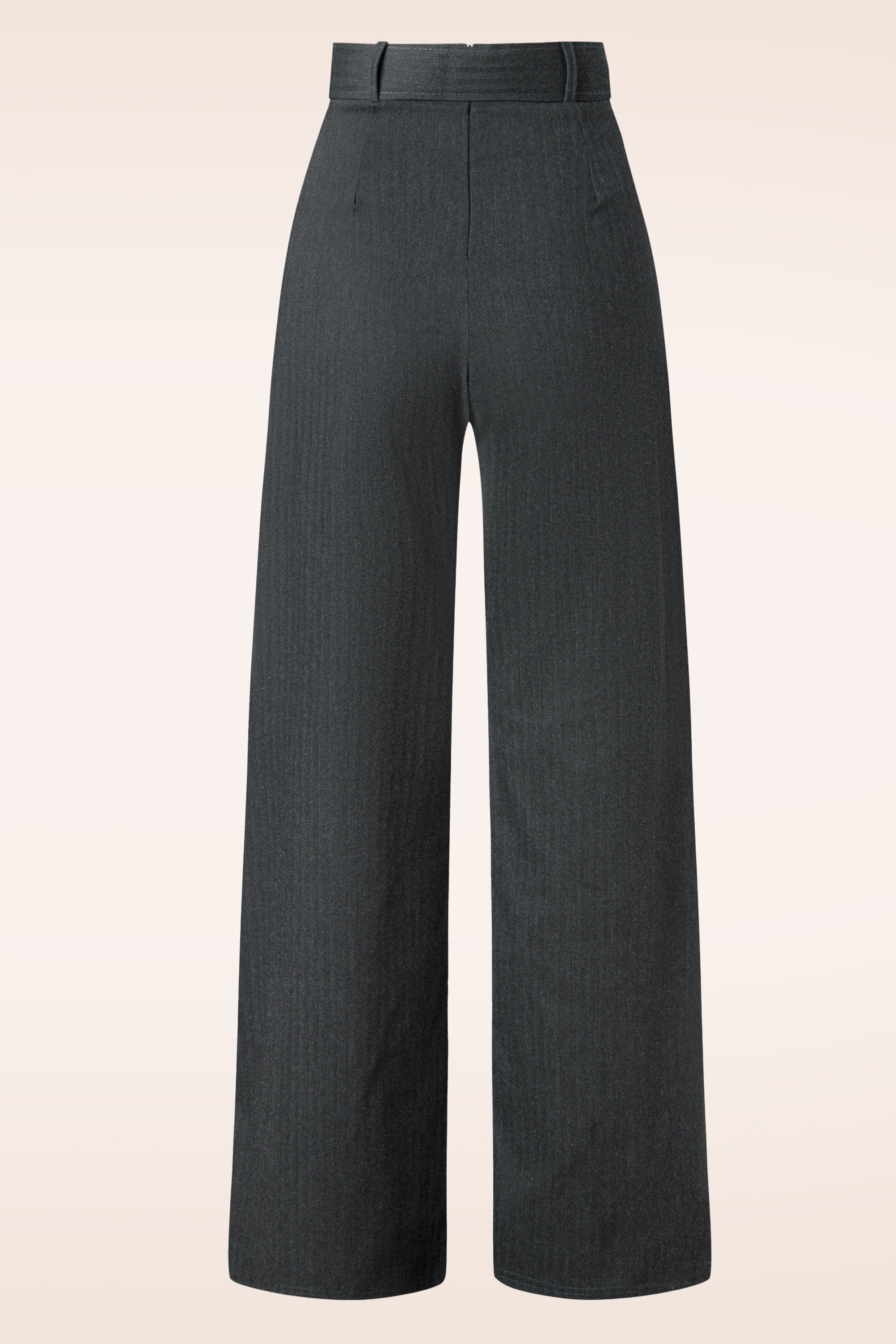 Vintage Chic for Topvintage - Sasha Herringbone pantalon in grijs 3