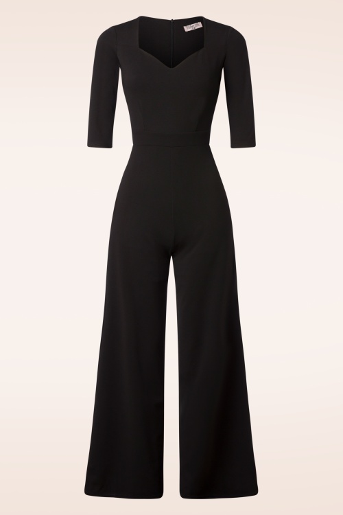 Vintage Chic for Topvintage - Nancy jumpsuit in zwart 