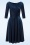 Vintage Chic for Topvintage - Riley Velvet rib swing jurk in navyblauw