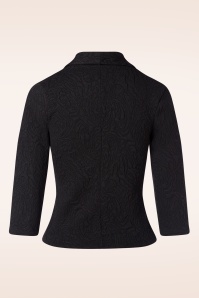 Vintage Chic for Topvintage - Beatrice jacquard blazer in zwart 4