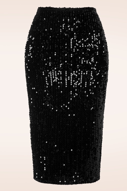 Vintage Chic for Topvintage - Carrie Sequins pencil rok in zwart