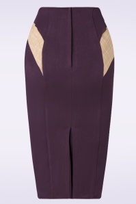 Miss Candyfloss - Polly Lavania wiggle rok in aubergine 3