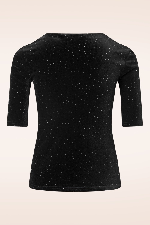 Banned Retro - Velvet Sparkle top in zwart 3