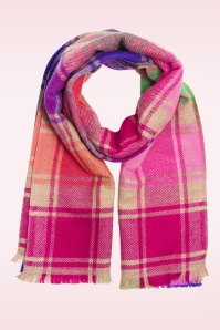 Zilch - Funky Plaid sjaal in roze en multi 2