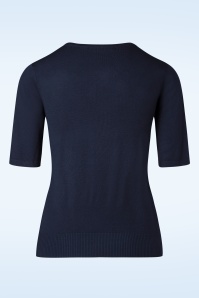 Banned Retro - Vintage Christmas Holiday trui in marineblauw 4