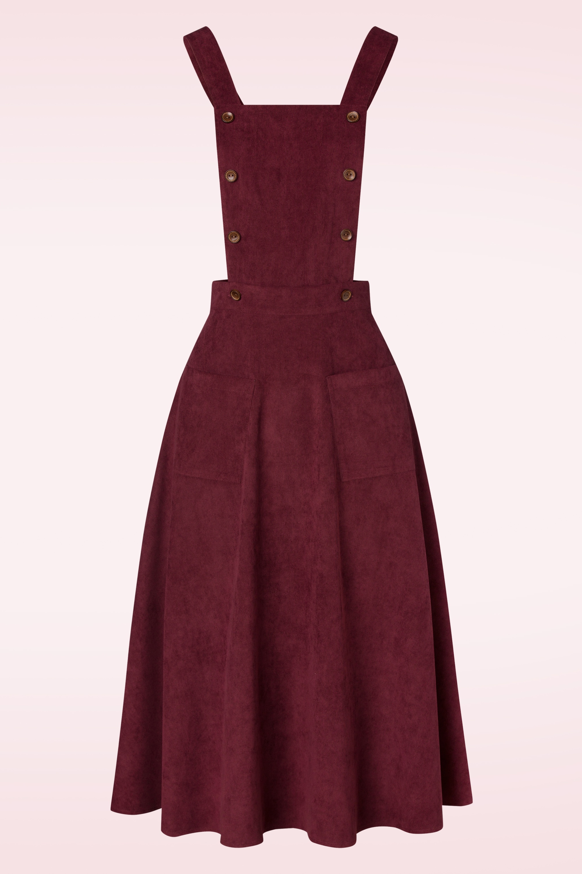 Banned Retro 50s Mary Jane Pinafore Swing Dress in Burgundy Shop at Topvintage