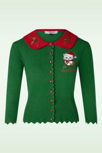 Banned Retro - Merry Catmus vest in groen