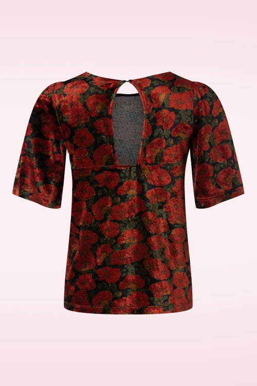 King Louie - Lizzy Bloom fluwelen top in zwart 5