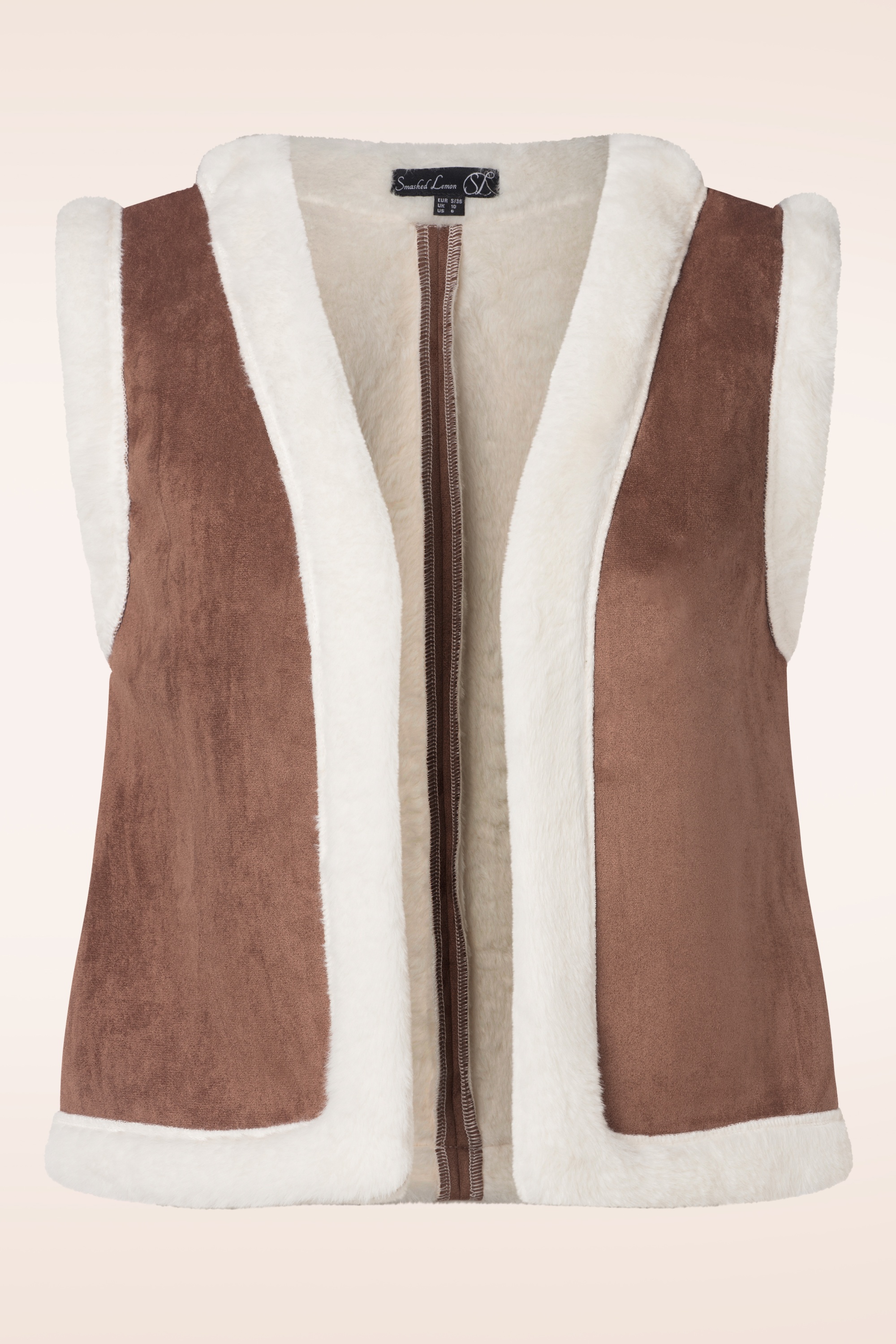 Smashed Lemon - Nola Waistcoat Gilet in bruin