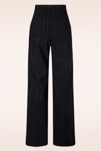 Vintage Chic for Topvintage - Bonnie krijtstreep pantalon in zwart 3