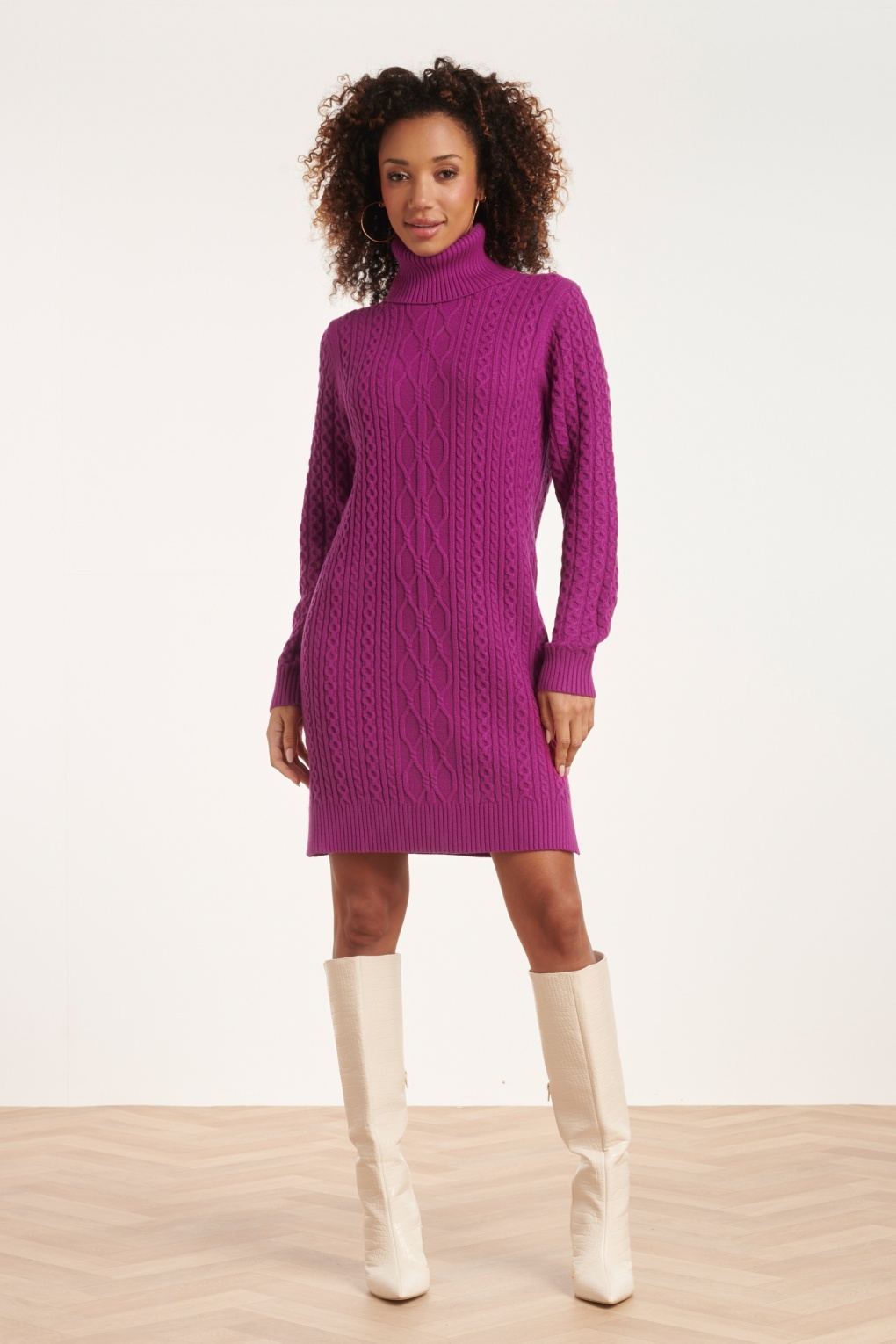 Smashed Lemon Lilah Knit Dress in Magenta | Topvintage