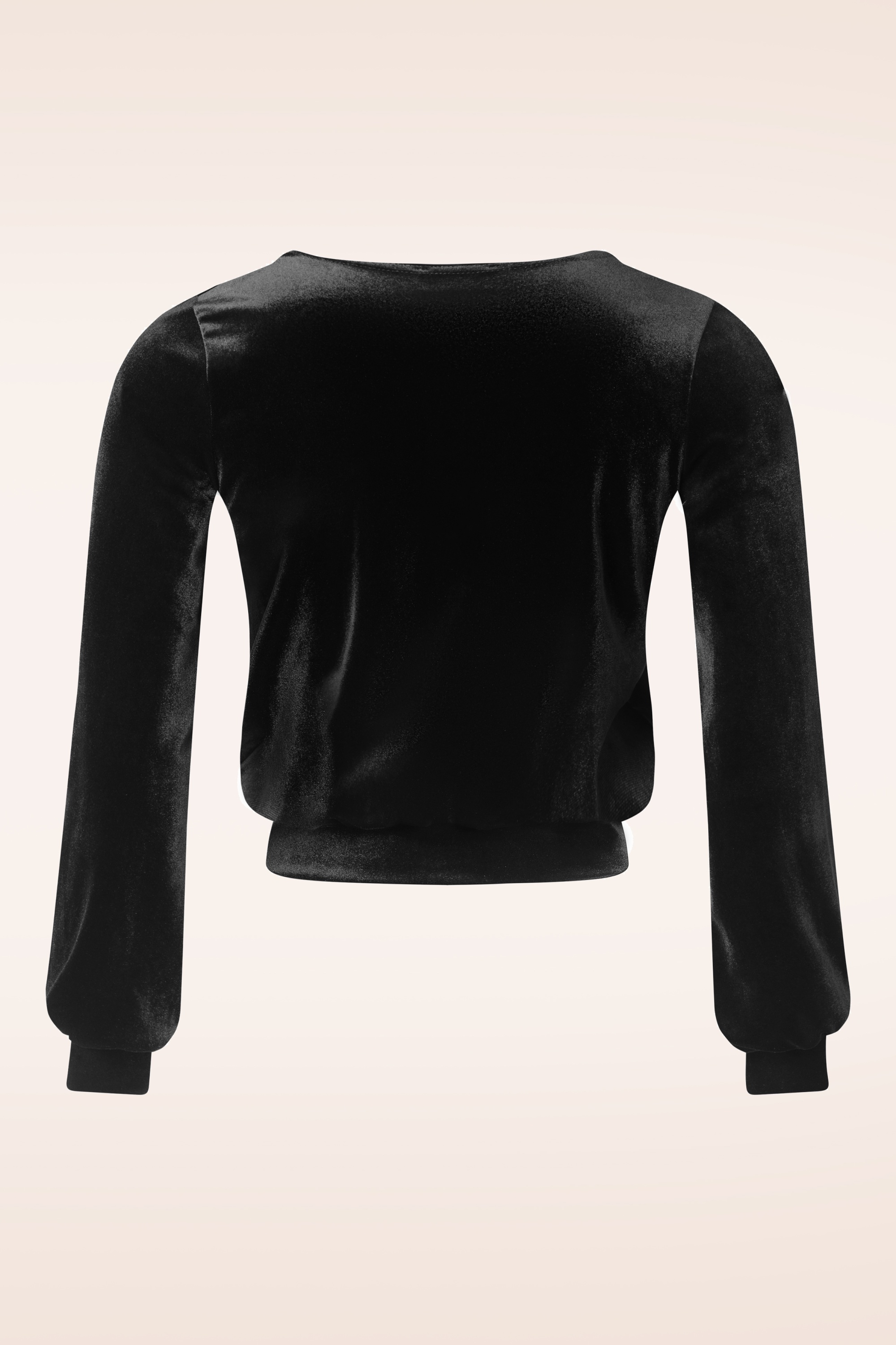 Vintage Chic for Topvintage - Cozy fluwelen top in zwart 3