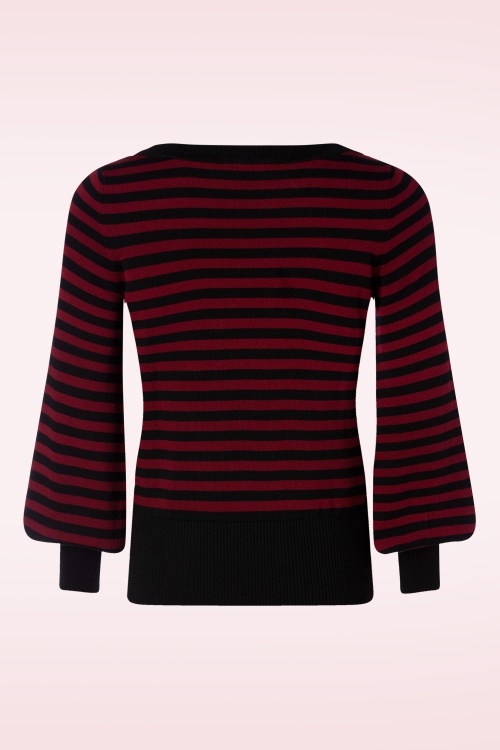 King Louie - Marie Bell Loop Stripe top in cabernet rood 5