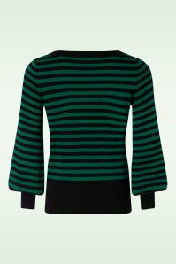 King Louie - Marie Bell Loop Stripe top in peacock groen 5