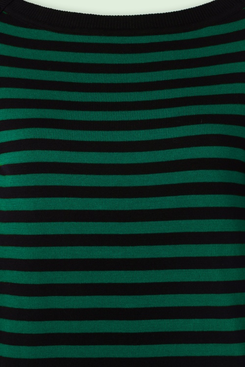 King Louie - Marie Bell Loop Stripe top in peacock groen 3