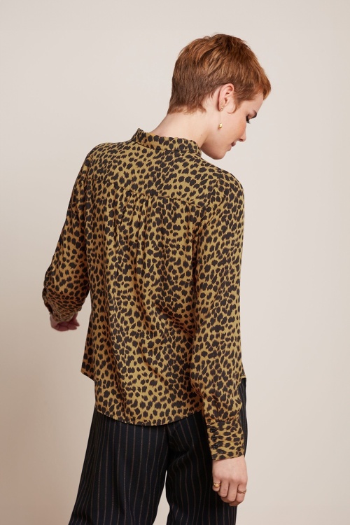 King Louie - Ella Tigre blouse in goud bruin 4