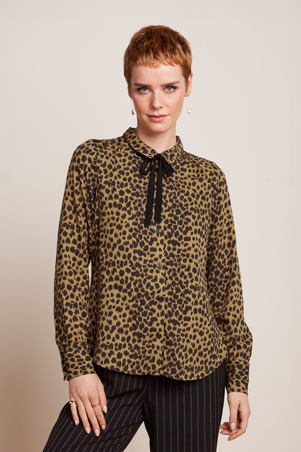 King Louie - Ella Tigre blouse in goud bruin