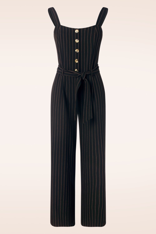 King Louie - Ines Ziggy stripe jumpsuit in zwart 2