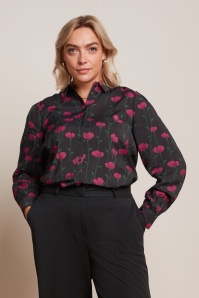 King Louie - Maisie Harper blouse in zwart