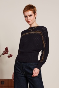 King Louie - Nadia Eighties knit top in zwart