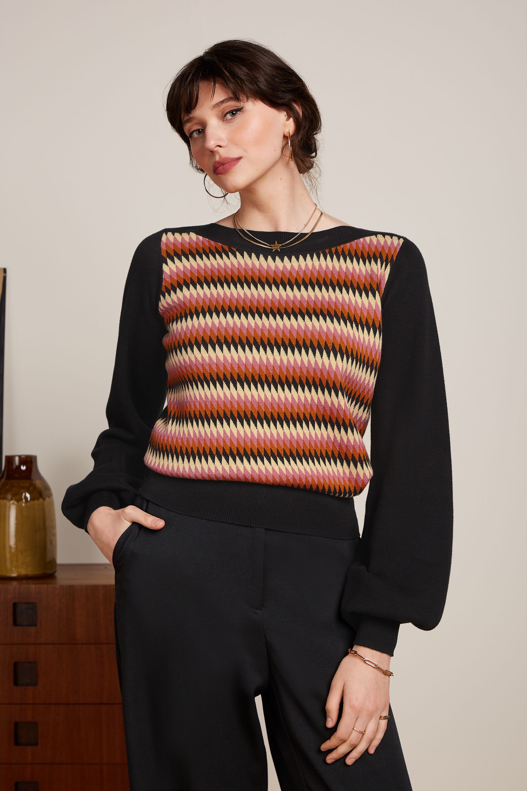 King Louie - Erin Birdie top in zwart