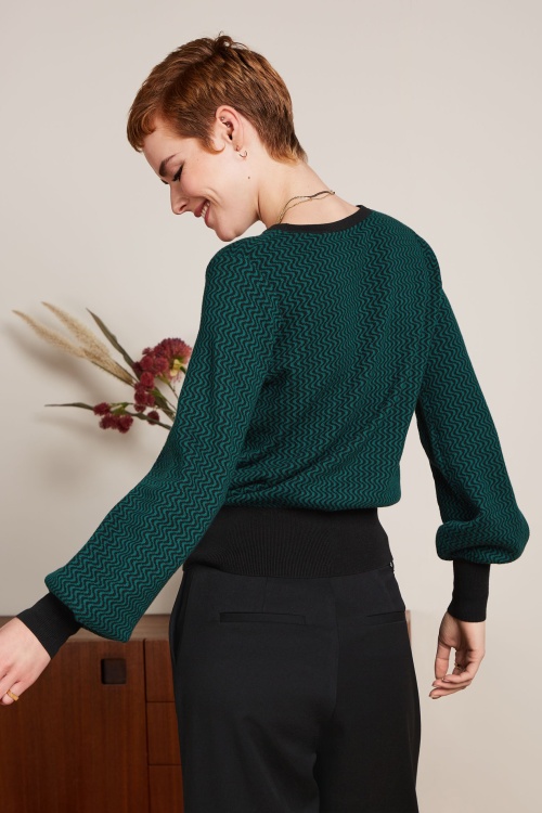 King Louie - Teddy Bell Sleeve top in antiek groen 4