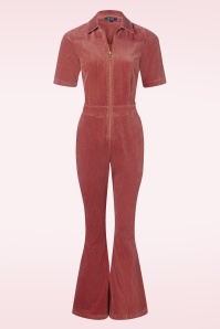 King Louie - Garbo Corduroy Flare jumpsuit in woestijn rood 2