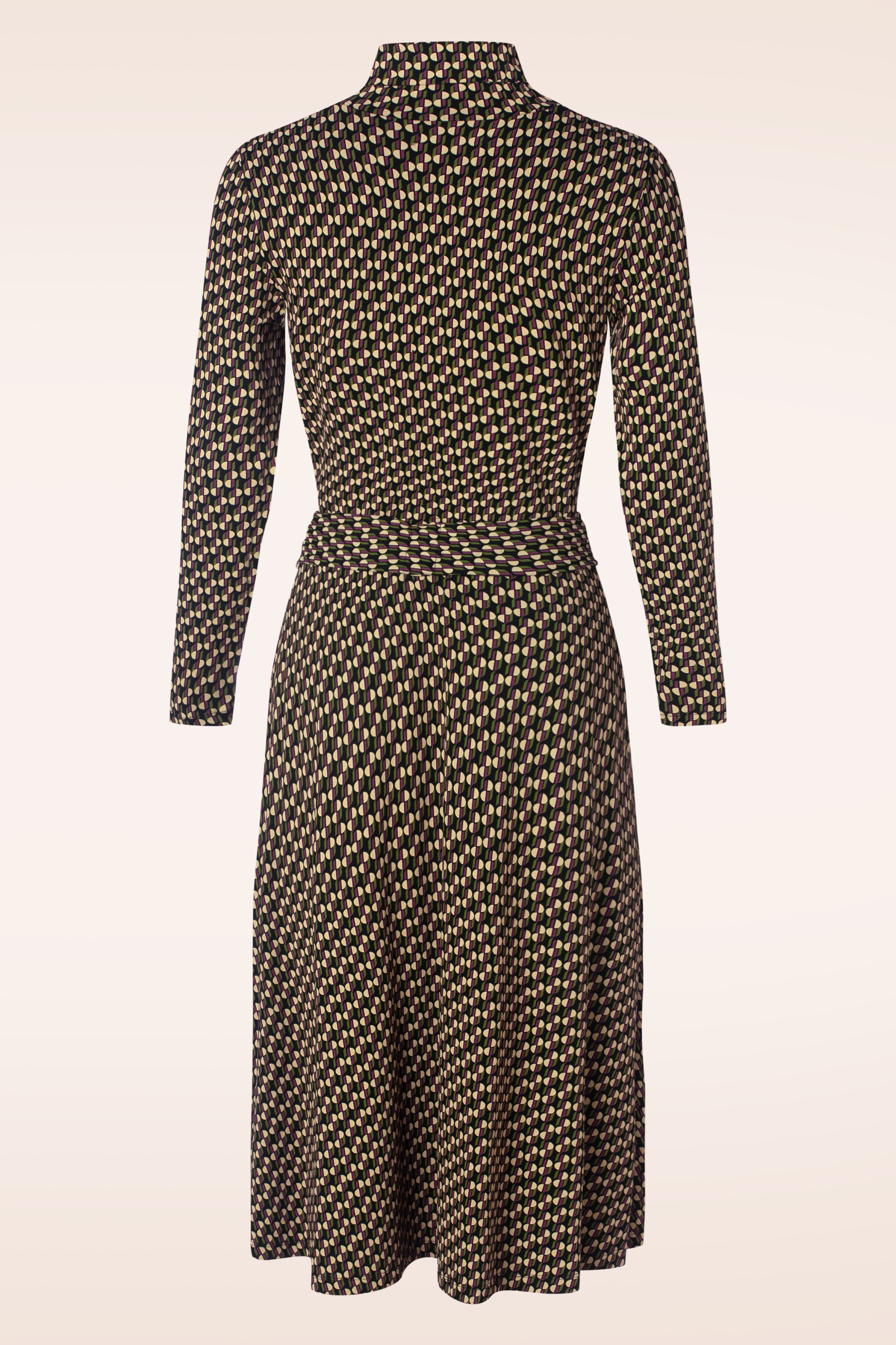 King Louie - Betsy Lockett Rollneck midi jurk in zwart 5