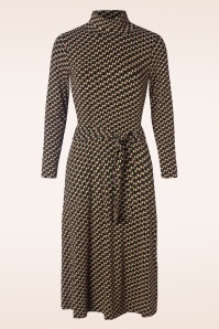 King Louie - Betsy Lockett Rollneck midi jurk in zwart