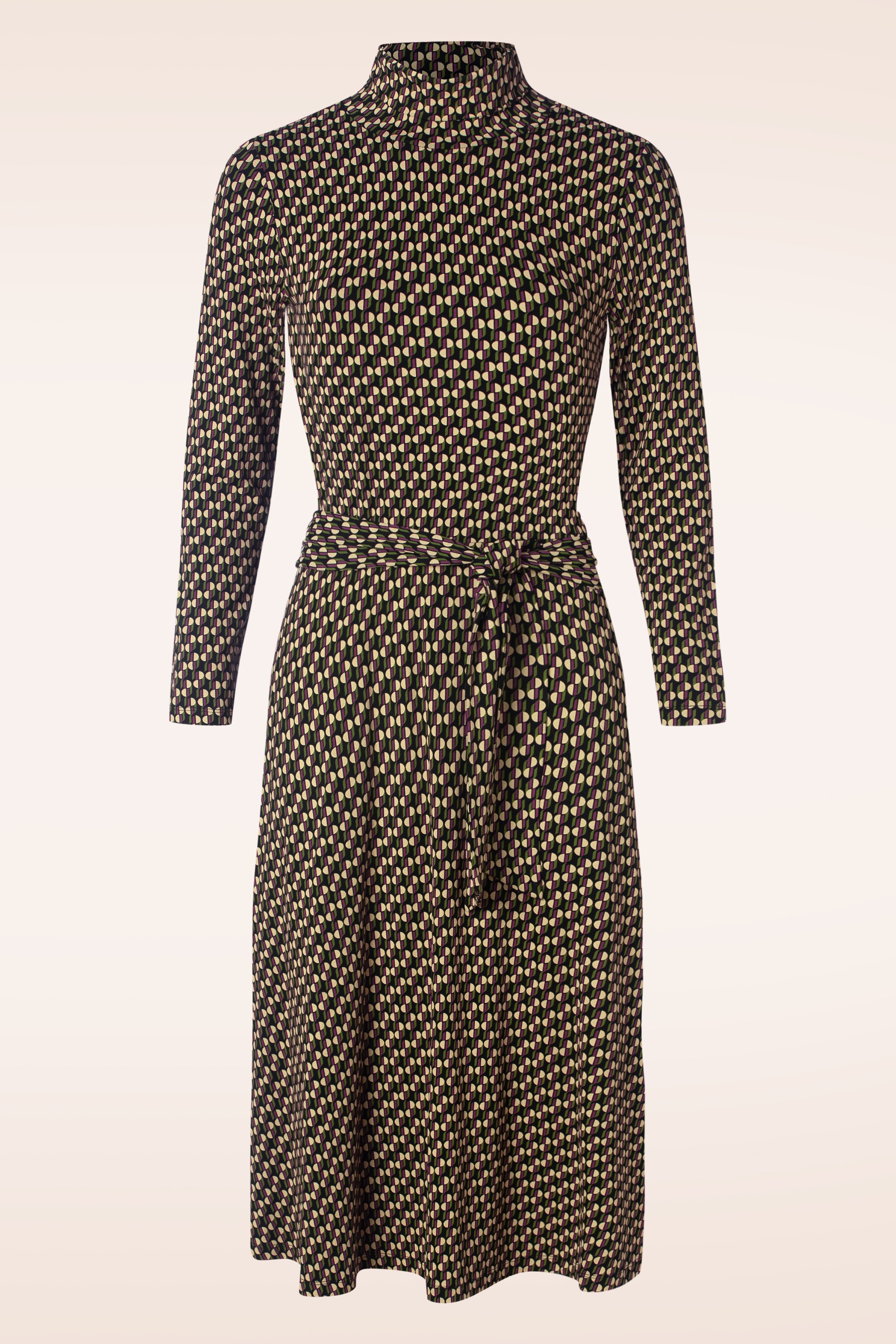 King Louie - Betsy Lockett Rollneck midi jurk in zwart