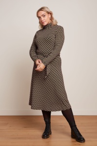 King Louie - Betsy Lockett Rollneck midi jurk in zwart 2