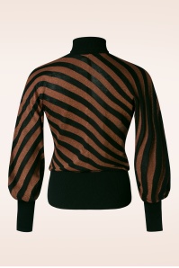 King Louie - Tina Spiro Stripe top in zwart en koper 3