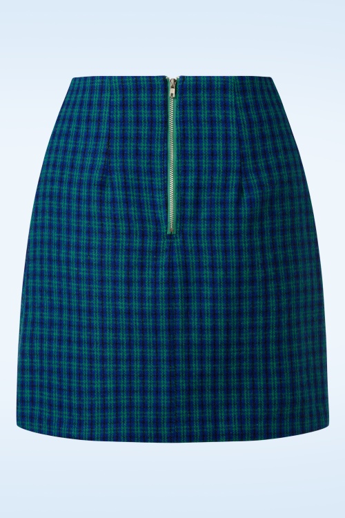 Louche - Aubin Wyoming Check mini rok in blauw 3