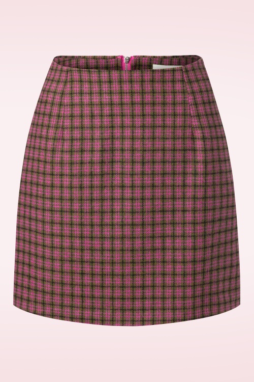 Louche - Aubin Wyoming Check mini rok in roze