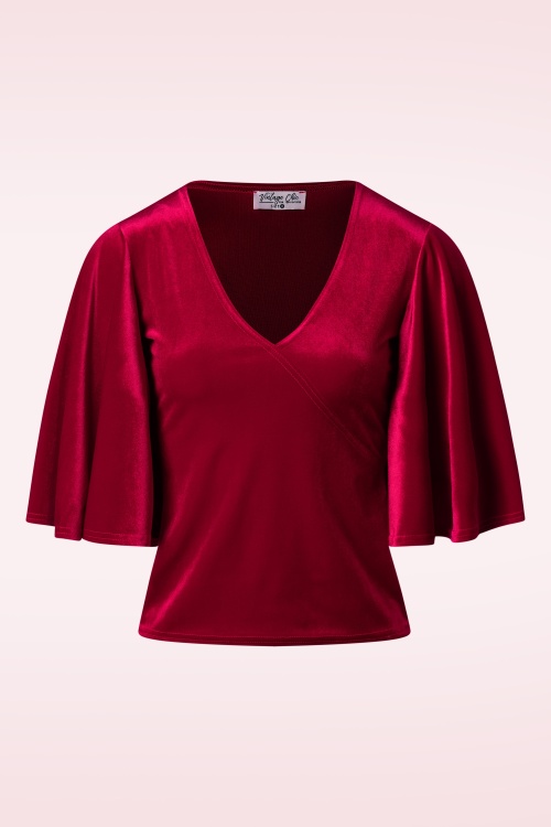 Vintage Chic for Topvintage - Verona fluwelen top in rood