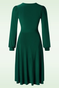 Vintage Chic for Topvintage - Chanti Slinky Swing Kleid in Waldgrün 3
