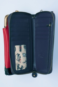 Vendula - The Old Post Office Clipper telefoontasje en portemonnee in navy en rood 3