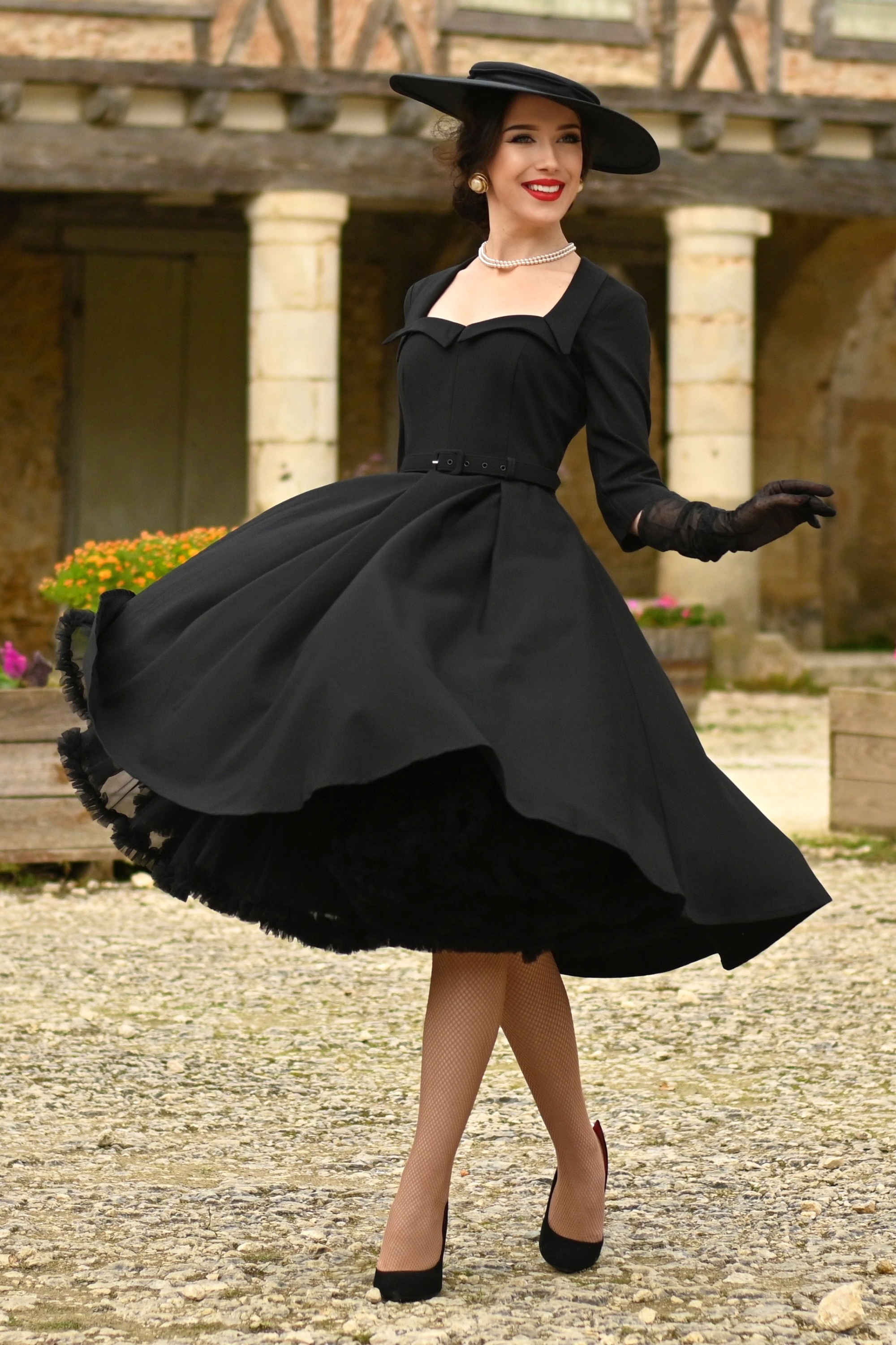 Topvintage Boutique Collection - The Penelope petticoat in zwart