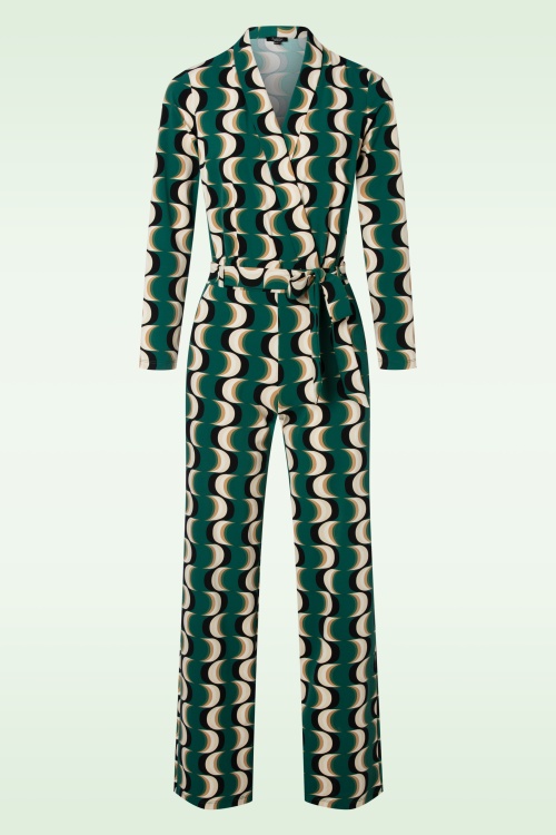 Smashed Lemon - Shirley jumpsuit in petrol and multi