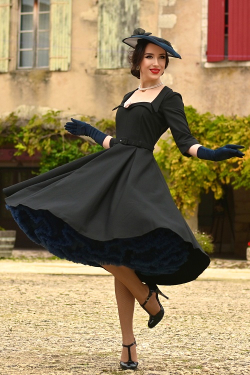 Topvintage Boutique Collection - The Penelope petticoat in avondblauw 3