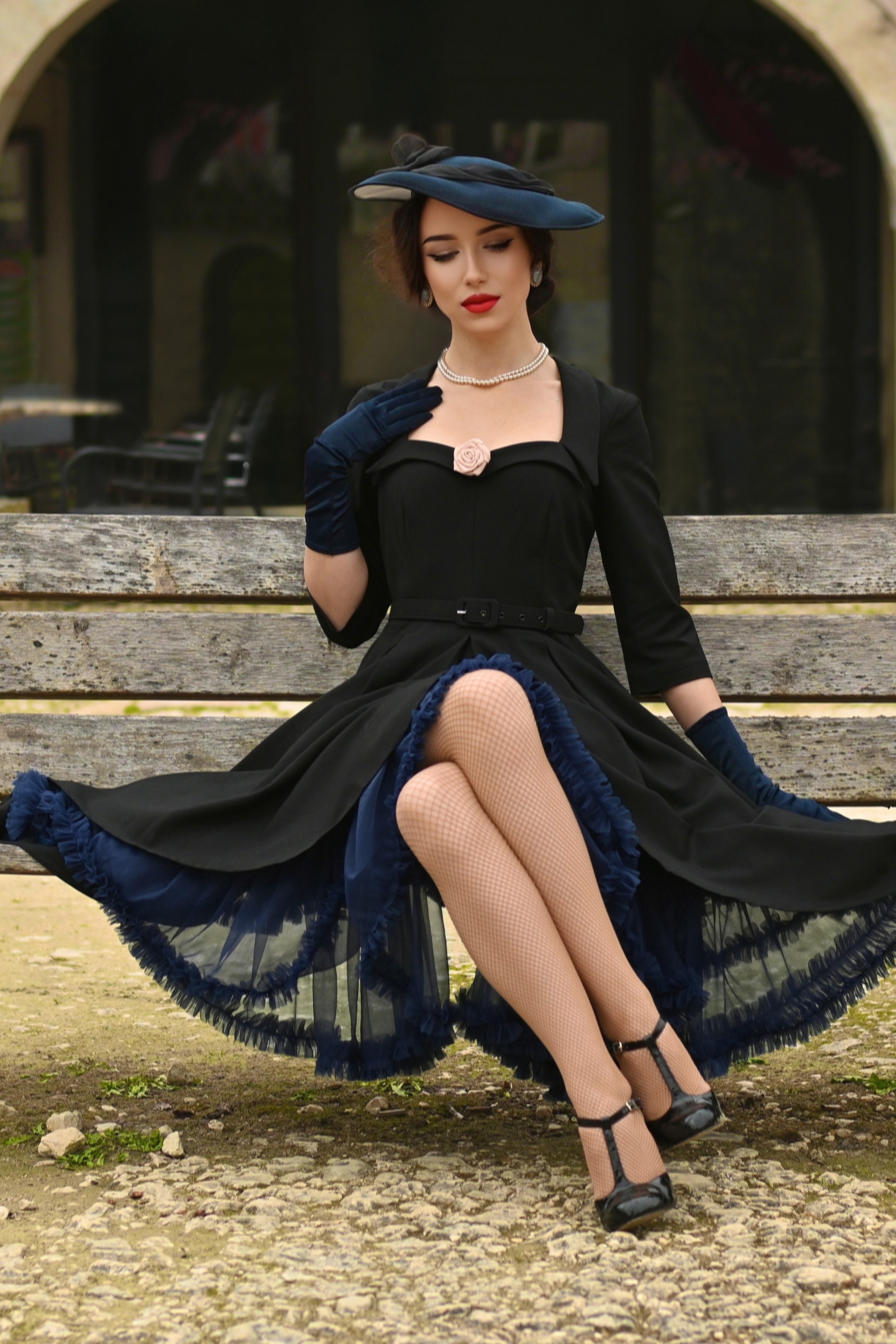 Topvintage Boutique Collection - The Penelope petticoat in avondblauw