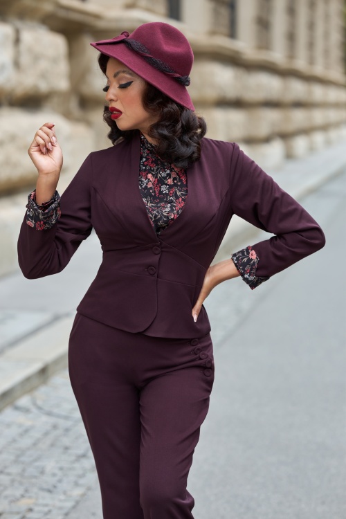 Miss Candyfloss - Oheo Lavania blazer in aubergine 2