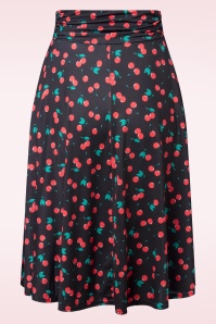 Vintage Chic for Topvintage - Ally Cherry swing rok in zwart 3