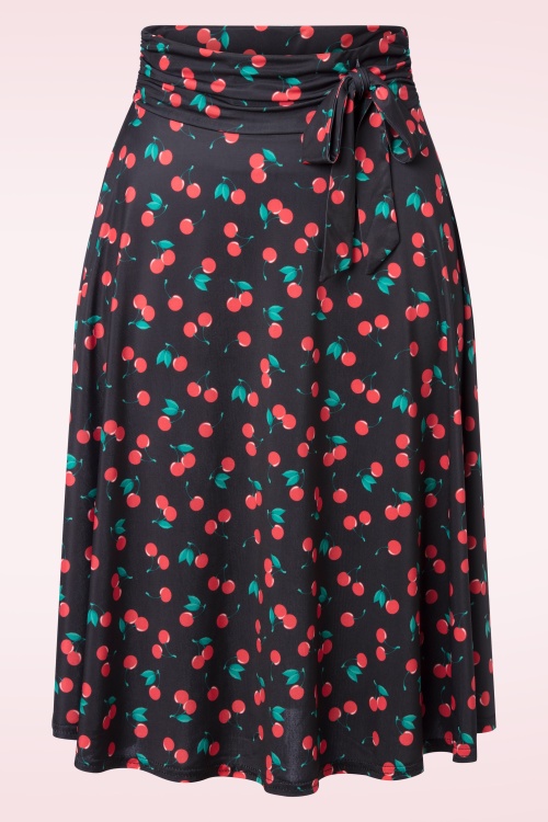 Vintage Chic for Topvintage - Ally Cherry swing rok in zwart