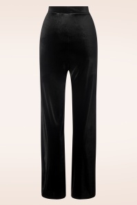 Vintage Chic for Topvintage - Topvintage exclusive ~ Victoria Velvet Rechte Pantalon in Zwart 3