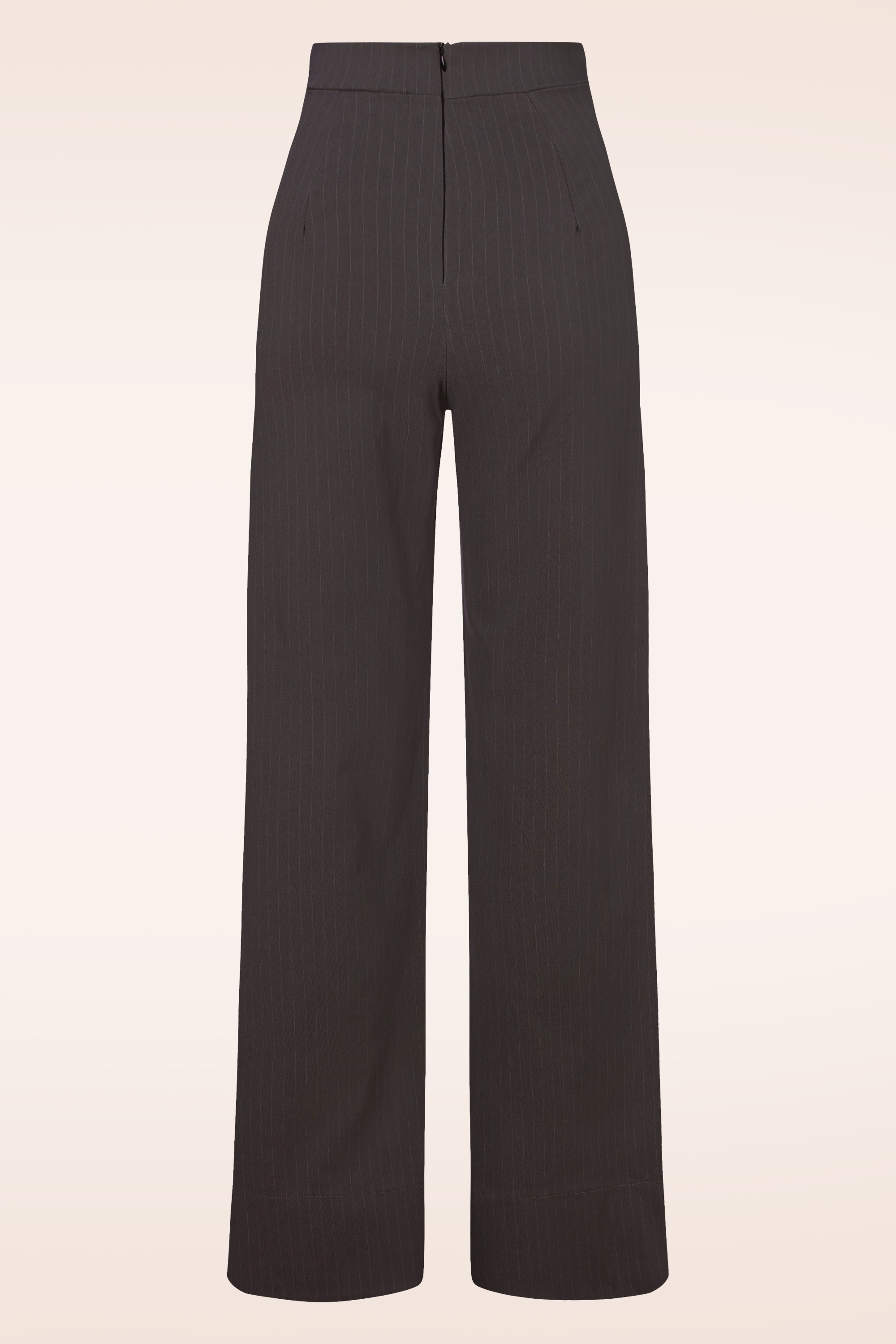 Vintage Chic for Topvintage - Bonnie krijtstreep pantalon in bruin 3