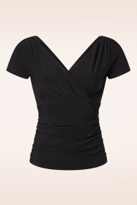 Vintage Diva  - Alessandra Top in Black 2